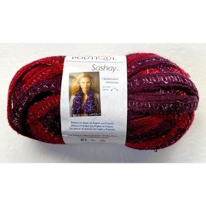 Red Heart Boutique Sashay 30 Yards Tango Burgundy with Metallic Threads